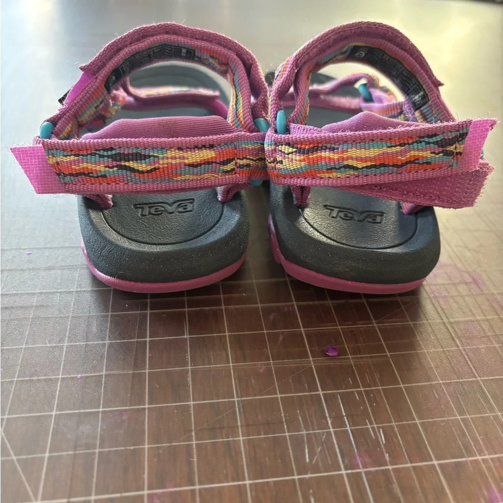 Teva Toddler Sandals Size 8 Pink Rainbow Sport Strap Outdoor Shoes - Picture 3 of 5